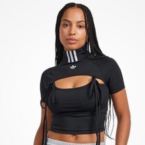 Adidas Ribbon Cut Out Crop Top